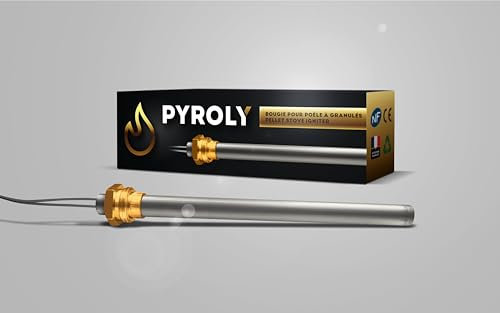 PYROLY Bougie d'allumage pour poêle à granulé compatible PIAZZETTA/SUPERIOR/JOLLY MEC/INTERSTOVES/INVICTA/MCZ/FREEPOINT/RED/KAUSIFLAM/SKIA(150/140mm-Ø9,9mm-280 W) Qualité supérieure