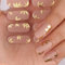 DANNI & TONI 28 Stickers Semi Cured Gel Nail Polish Strips,Latte Nude Matte Gel Nail Stickers,Foil Stamping Salon-Quality Gel Nail Polish Strips Manicure Stickers Set(Golden Leaves),Foil Stamping
