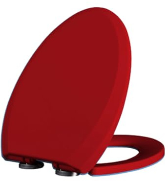 Giural Toilettendeckel Mit Absenkautomatik, Farbiger WC Sitz Einfache Montage Und Sauber, Klodeckel Abnehmbar Quick-Release-Funktion, WC Brille Aus PP Antibakterielle,Rot