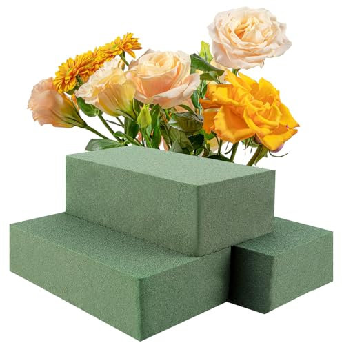 YUXIANLB 3PCs Floral Foam Blocks Wet Dry Flower Foam Plant Foam for Fresh and Artificial Flower Arrangements Oasis Floral Foam for Wedding, Birthdays, Home Decorations(5.5 L X 3.1 W X 1.7 H)