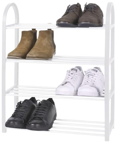 Top Home Solutions® 4 Tier Shoe Rack - Free Standing Shoes Storage Organizer for 12 Pairs, Space Saving, Tool Free Assembly, Heavy Duty Shoe Rack for Hallway, Bedroom and Living Room