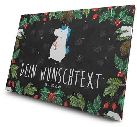 Mr. & Mrs. Panda Personalisierter Tee Adventskalender Einhorn Spaziergang - Personalisierte Geschenke, Unicorn, Freude, Einhörner, Gute Laune, Blumen