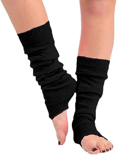 reshmena® Leg Warmer for Womens Girls Knitted Leh Warmer 80's Teen Fancy Dress Dance wear Girls Fancy Stylish Leg Warmers Womens Girls Leg warmers carnival fancy dress party Wear Black