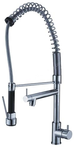 Título del Producto: Grifo de Cocina Industrial E34FM17C con Ducha Extraíble y Rociador Flexible - Diseño Profesional