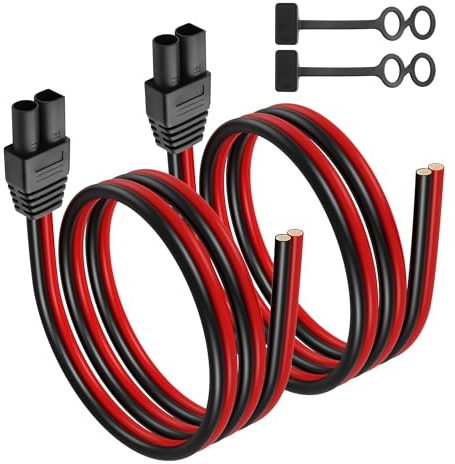 GINTOOYUN 2-Pcs EC5 Stecker Power Pigtails Kabel 12AWG EC5 Stecker zu Bare Wire Open Power Supply Reparaturkabel mit wasserdichter Kappe für Auto Batterien(78.74 Zoll) (EC5 Stecker-2m)