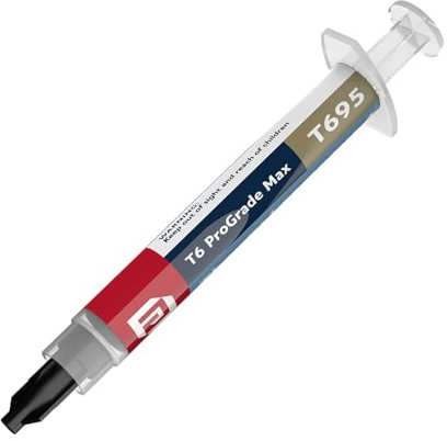Akasa Thermal Compound T6 ProGrade Max, Thermal Paste Heatsink for CPU/GPU/All Coolers, Non-curing & Non-electrically Conductive, Long Durability, Including Spreader & Wipes, AK-T695-4G