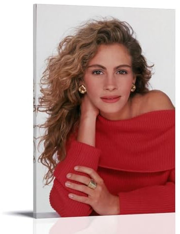 TUWQYEQ Poster, Motiv: Pretty Woman 1990, Julia Fiona Roberts, ästhetisches Leinwandbild, Vintage-Gemälde für Zimmer, 40 x 60 cm, Rahmenstil