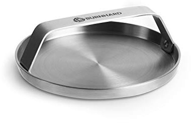 BURNHARD® - Deutsche Marke - Edelstahl Burger Smasher, 14 cm, Grillpresse, Hamburgerpresse, Spülmaschinenfest