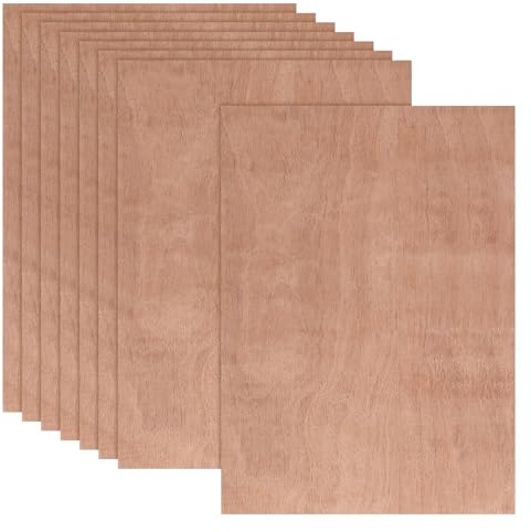 KOHAND Confezione da 8 fogli di compensato di noce, 3 mm, 420 x 300 mm, fogli di legno di tiglio non finito, A3, per incisione laser, artigianato, fai da te, modellini in legno, dipinti, decorazioni