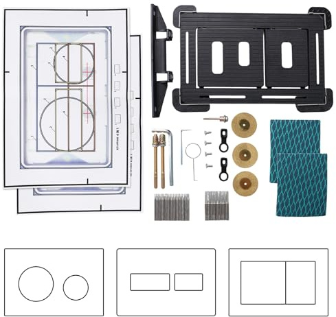 Toilet Push Plate Compatible with Geberit Delta/Sigma, Tece, Delta, Actuator Plate with Magnetic Attachment, Flush-Mounted Installation (Style C)