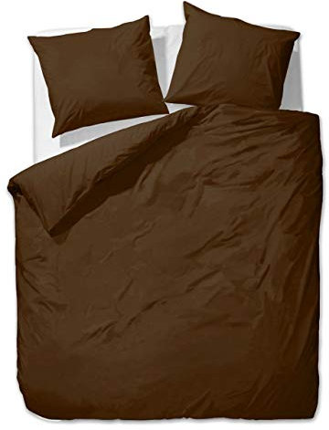 ETÉREA Mako Satin Bettwäsche 240x220cm + 2X 80x80cm - Ganzjahresbettwäsche Bettbezug Unifarben - Bettwäsche Set 240x220cm Bettbezug + 80x80cm Kissenbezug Mako Satin 3teilig - Made in Green - Braun
