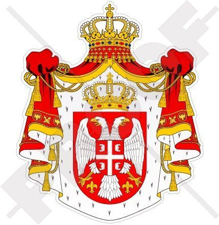 SERBIEN Serbisch Größeres Wappen Abzeichen, Kamm 100mm Auto & Motorrad Aufkleber, Vinyl Sticker