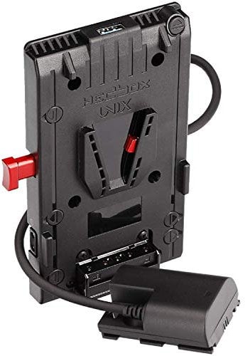 HEDBOX Unix-LPE6 - V-Mount Akkuplatte mit 3X D-Tap und USB, für Canon EOS Cameras, Anschlusskabel (LP-E6 Akku Dummy)