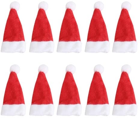 BESTOYARD 10 Stücke Lollipop-Hut Lollipop-Mütze Lutscher Hüte Mini Weihnachtsmütze Weihnachtshut Süßigkeiten Hut Weihnachtsdekoration