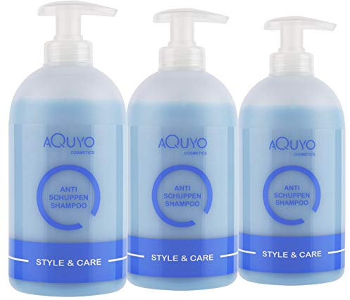 Style & Care Anti Schuppen Shampoo für fettige, juckende und trockene Kopfhaut (3x 500ml) | Haarshampoo für trockene Haare | Shampoo wirkt unterstützend bei Psoriasis & Pilz Infektionen