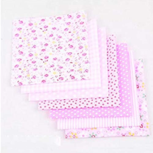 Baumwolle Stoff Patchwork Stoffe,7Stück Patchwork Stoffe Blume Baumwollstoff Set 25cmx25cm,Baumwolle Tuch DIY Handgefertigte Nähen Quilten Stoff Baumwollgewebe für Kleidung,Vorhänge,DIY Dekor Rose