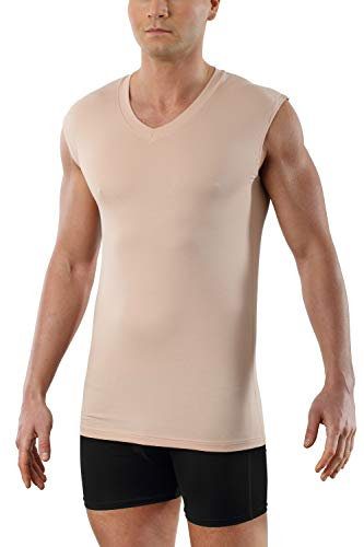 ALBERT KREUZ Unsichtbares V-Unterhemd aus Micromodal Light atmungsaktiv ohne Arm in Hautfarbe 7/XL