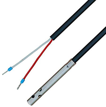 iOVEO 044LF02202 - PT1000 - Luftfühler mit Temperatursensor PT1000 - Temperaturfühler, perforierte Schutzhülse, 2 Meter PVC-Anschlussleitung
