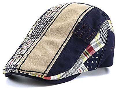 Adantico Herren Schirmmützen Flat Cap (Blau)