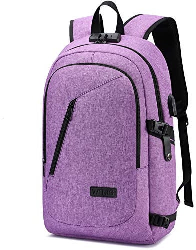 Sac à Dos Ordinateur Portable 15.6 Pouces Homme Femme Imperméable avec USB Charging Port Sac à Dos d'affaires Sac à Dos Fonctionnel Sac a Dos PC Portable pour Loisirs/Affaire/Scolaire 35L Violet