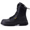S3 Arbeitsschuhe Herren & Damen Militär, H-9438 Sicherheitsschuhe ESD, Wasserdichtes & Atmungsaktiv Leder, Leichte & Bequeme Einlegesohle, S1P Stahlzehe & Stahlplatte, Seite mit Reißverschluss,EU 46