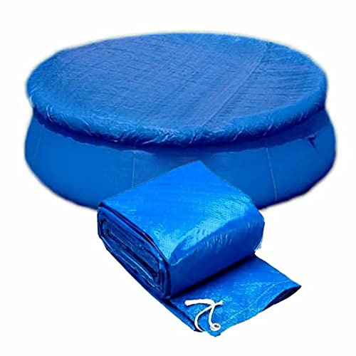 Hmpet Bache Piscine Ronde,183 244 305 366 457 Bache Piscine Gonflé,Anti-UV Bâche de Protection en PE,Bleu,457cm