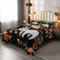 Loussiesd Faultier Bettdecke 135x200cm Kinder Faultier Tiere Tropische Blumen Blätter Steppbett Schwarz für Jungen Mädchen Mikrofaser 4-Jahreszeiten Bettdecke Netter Karikatur Faultier