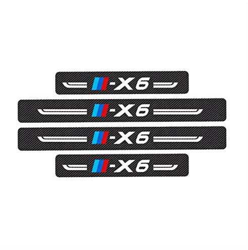 4 Pcs Carbon Fiber Car Door Sill Protector for B-MW X6, Welcome Pedal Scuff Guard Non-Slip Auto Styling Decoration Accessory