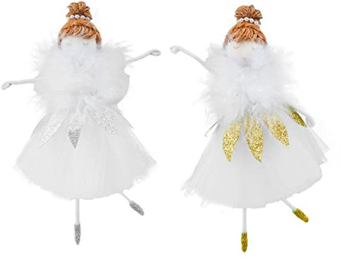 FZBNSRKO Engel-Weihnachtsbaumschmuck, 2 Stück Weihnachtsbaum-Anhänger, Engel-Puppe, Ornamente für Weihnachten, Party, Neujahr, Hochzeitsdekoration (zufällige Farbe)