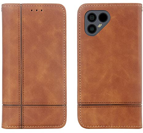 Tnviud Premium Flip Leder Brieftasche Schutzhülle TPU Silikon Case Für Fairphone 4 6.3 Inch Handytasche Stand Handy Abdeckung Magnet Wallet Cover Etui Schutz Hülle Handyhülle (Braun)