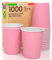 1000 Bicchieri in Carta 200ml Ecologici Biodegradabili Monouso Made in Italy Asporto Bevande Calde Acqua Colorati ROSA - Prodotto e Confezionato in Italia