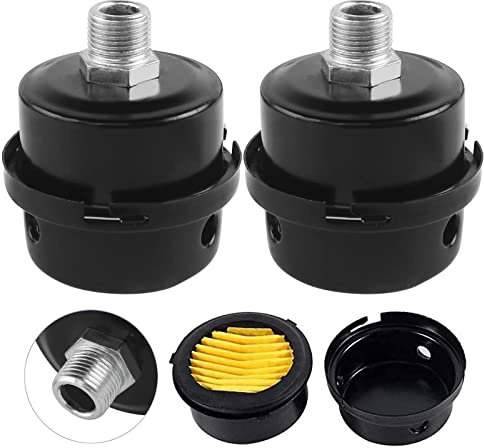 2 Pezzi Silenziatore Compressore Aria, 3/8 Silenziatore Compressore Aria a Filetto, Ricambio Compressore Filtro Aria Silenziatore 16Mm, Per Le Caldaie Del Compressore d'Aria