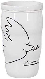 tea4chill Könitz Teebecher doppelwandig Picasso - Colombe de la Paix (Friedenstaube). Teetasse 300ml, Porzellan