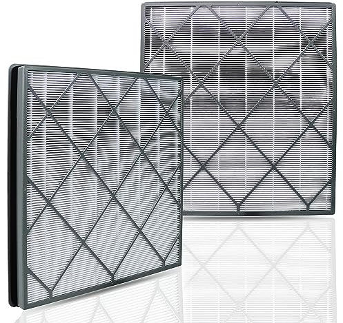 2 Pcs Filter Replaces For Shark Air Purifier 4 filter, HE401 HE402 HE405 HE400 4 Fan Purifier, 3 Stages Filtration with H13 True HEPA, Activated Carbon Filters And Fine Pre-fillter, Part # HE4FKPET