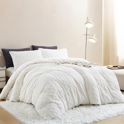 Nayoroom Bettwäsche Flanell 135x200 4teilig Winter Warme Biber Bettbezug Flauschig Fleece Cashmere Touch Plüsch Winterbettwäsche Set Reißverschluss - 2 x 135 x 200 + 2 x 80 x 80 cm Creme Weiß