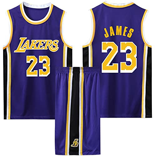 Ensemble Maillot Basketball Enfant/Adulte - 2 Pièces Sans Manches et Pantalon Court - Gilet et Shorts Basket Violet 3XL