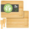 DuneDesign Set d'Assiettes à Raclette 2 Personnes - 30x22 Planche à Raclette en Bois avec Spatule - Dessous de Poêlon à Raclette en Bois - Accessoires pour Raclette - Planchette à Raclette en Bambou