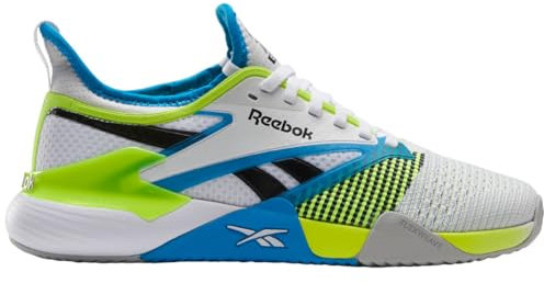 Reebok Unisex Nano CourtTRAINING Schuhe, White Digital Lime Aqua, 41 EU