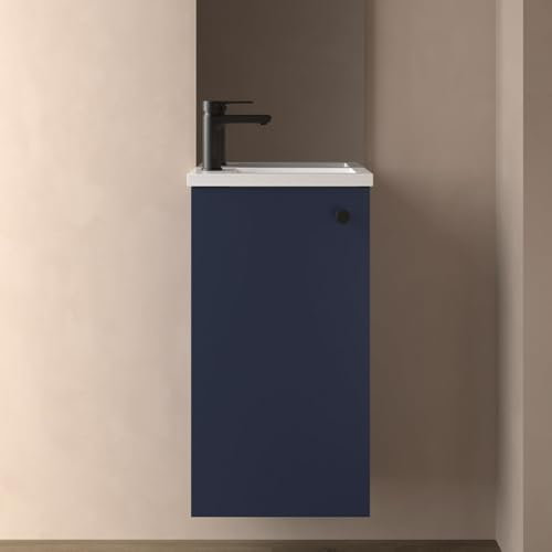 Salgar Mueble baño, Madera, Azul Mate, 40 cm