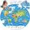 72 Piece World Map Jigsaw Puzzle Age 3+ for Kids 3-5, 4-6 Globe Round Floor Puzzles Geography Educational Birthday Gifts Learning Resource Educational Montessori Toys