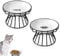 2Pcs Katzennäpfe Futternapf Katze Set Mit Erhöht Ständer Metallhalter Base Haustiere Futterschüssel Anti Erbrechen Katzenschüssel für Katzen und Welpen