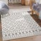 carpet city Kurzflor Teppich Grau, Creme - 200x290 cm - Wohnzimmer-Teppiche Hochtief-Muster, 3D-Effekt - Raute-Muster - Flachflor Bodenbelag, Deko Schlafzimmer