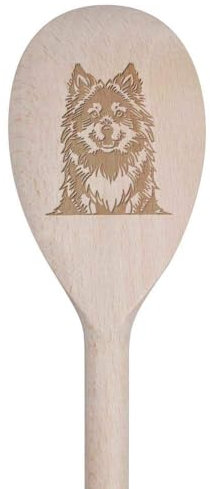 Azeeda 30cm 'Keeshond Dog' Wooden Cooking Spoon (SO00020764)