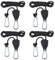 4 ganci a cricchetto, cricchetto, con gancio, corda regolabile con gancio, gancio a cricchetto, 2 m, 1/8 pollici, corda regolabile, corda a cricchetto per lampada per piante