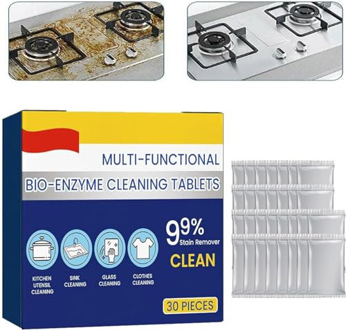 Multi-functional Bio-enzyme Cleaning Tablets,Foam Rust Remover,Water Bottle Cleaning Tablets,Kitchen All-Purpose Cleaning Powder,Household Enzyme Cleaner for Clothes (1 box)