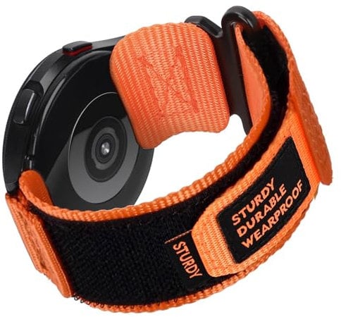 Lamshaw Compatible with Ticwatch Pro 5 Enduro Bands, 24mm Rugged Nylon Sports Strap with Woven Loop Design for Ticwatch Pro 5 Smartwatch (Orange)