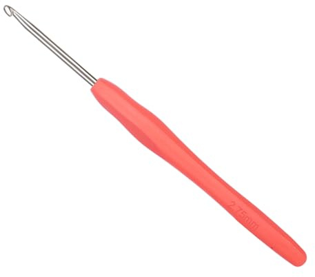 Coopay Häkelnadel 2,75 mm - Metall Spitze für Spitzen und Feines Häkeln - 1 Stück Kleine Häkelnadel mit Weichem, Ergonomischem TPR Griff