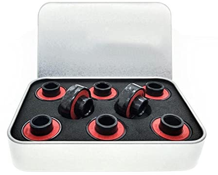 Kugellager 8PCS High Speed ​​608 Hybrid Black Ceramic Kugellager mit Spacer for Inline-Skate-Skateboard Scooter Longboard(White Ball-20cm)