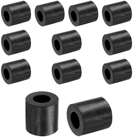 QUARKZMAN 12pz Distanziali Gomma 20mm OD, 10mm ID, 20mm Altezza Distanziatore Rotondo Antivibrazioni Boccola Anelli Tenuta Rondella Piatta Spessa per Accessori Auto Domestici