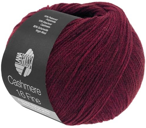 LANA GROSSA Cashmere 16 Fine | Aus Kaschmir- und Merinowolle | Handstrickgarn aus 80% Schurwolle (Merino extrafine), 10% Kaschmir & Polyamid | 50g Wolle zum Stricken & Häkeln | 320m Garn FB 58